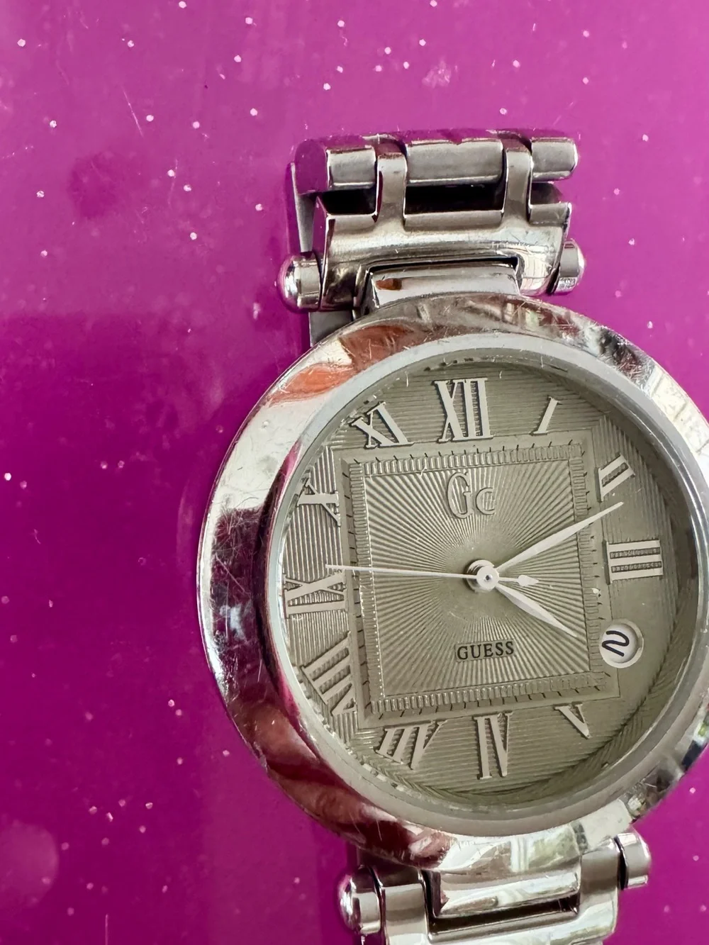 Guess Silver Gc Stainless Steel Bracelet Watch